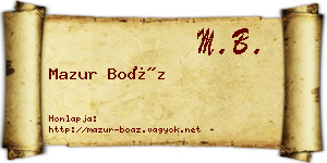 Mazur Boáz névjegykártya